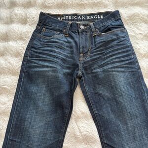 American Eagle Outfitters Men's Dark Blue Boot CUt Jeans